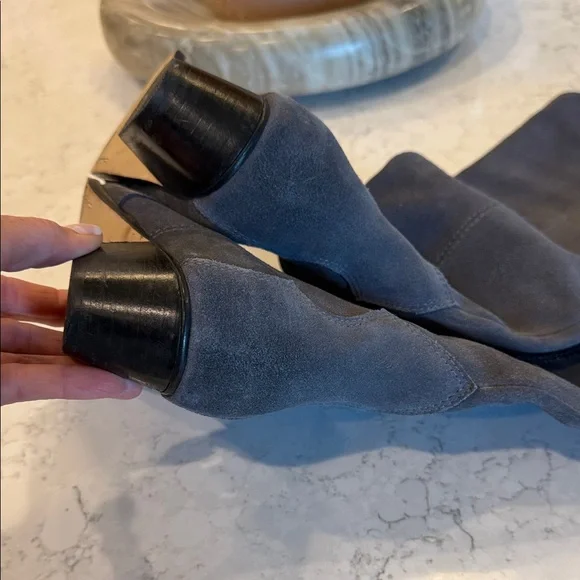 Isabel Marant Dark Gray suede Cowboy chic Knee Boots - Picture 8 of 13